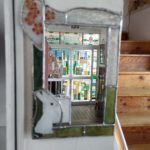 ステンドグラスウサギの鏡