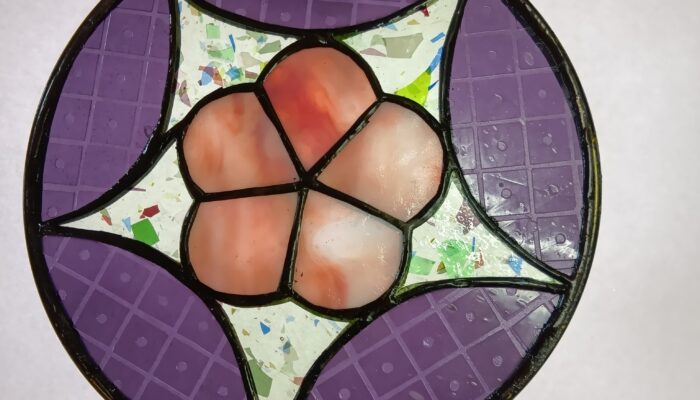インバウンド向け梅の花と鹿の子模様のパネル