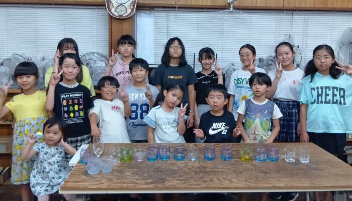 サンドブラスト体験の団体さんで数家族参加の皆残の作品